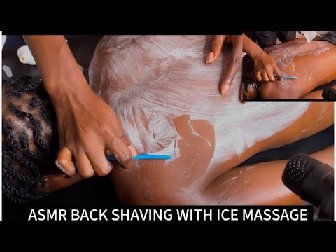 ASMR Back Shaving & Ice Massage with Cooling Spray Mist for Deep Relaxation