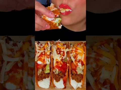CRUNCHY NACHO CHEESE TACOS #asmr #tacos #cheese #food #shorts