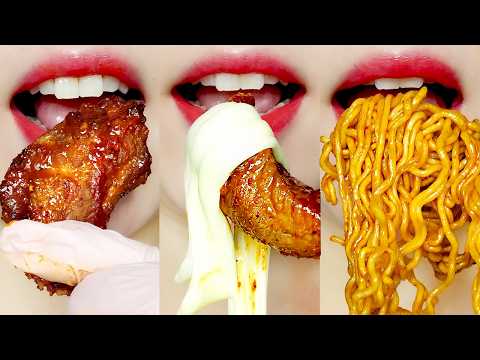 ASMR Spicy & Savory Grilled Pork Ribs 🍖🔥 MUKBANG 양념 소금 쪽갈비 이모지 먹방 Eating Sounds