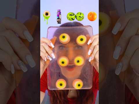 ASMR Jelly Gummy Eyeballs Sheet, Chocolate Balls  #mukbang