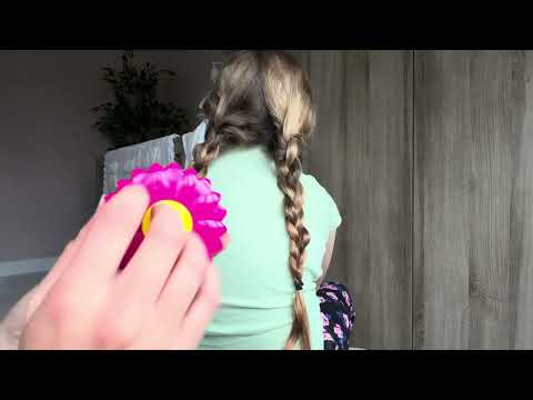 ASMR Hair brushing and hair play (No talking)