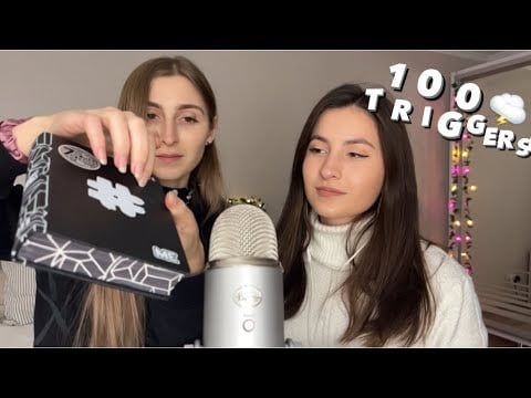 😴ASMR 100 triggers in 10 minutes with mi SISTER / Asmr sleep 💤