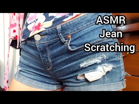 ASMR Scratching My Jean Shorts, Fabric Sounds