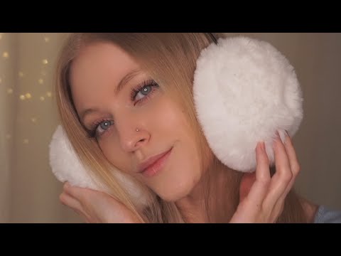 ASMR | Gentle earmuff scratching and calm visual ASMR (super close up) | 3DIO