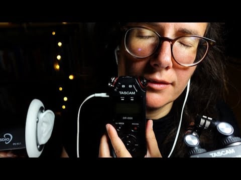 ASMR Layered Mouth Sounds and Hand Movements | Tascam - 3Dio - Tascam (no talking)