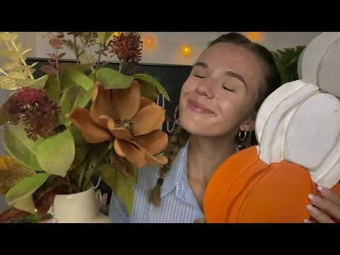 ASMR Fall Decor Haul + Decorating + Whispering Cozy Trigger Words 🍂