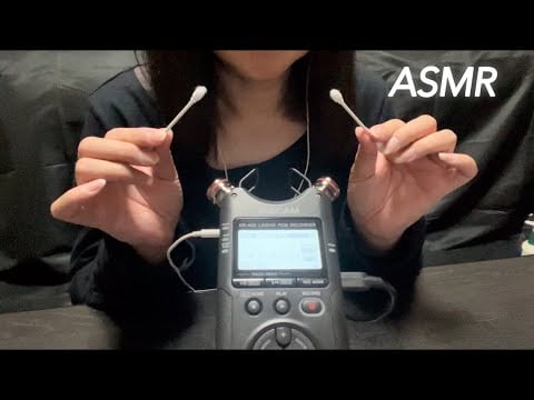 【ASMR】綿棒と指のWケア⋯カリカリ・シャリシャリが優しい耳かき音✨️♪ Double care with swabs and fingers… soft, gentle ear sounds☺️