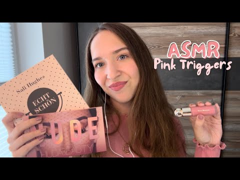 ASMR Pink Triggers for sleep 💕 | no talking (tapping & scratching)