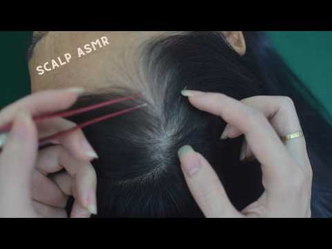 ASMR Tingly Head Scratching With Hair Parting, Breathing Noise For Anxiety Relief