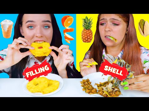 FILLING OR SHELL FOOD CHALLENGE | ASMR EATING SOUNDS LILIBU