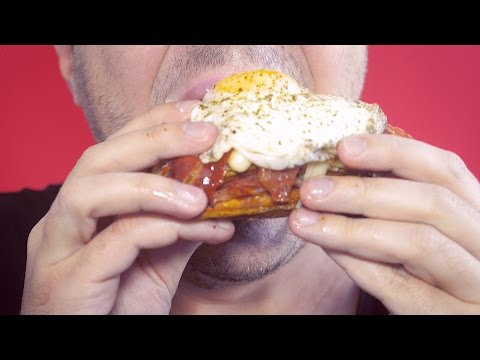 ASMR Eating Waffle Croque Madame 먹방