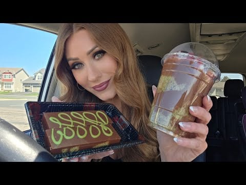 ASMR | I Finally Tried The *BEST* Dubai Chocolate Bar & Strawberry Cup!!! 🍫🍓 (Car Mukbang)