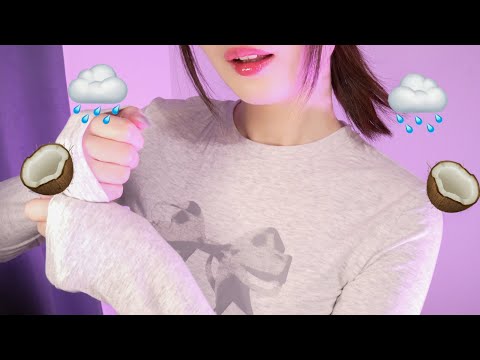 ASMR Coconut Rain🥥🌧️☔ 3 Types of Rain