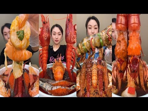 🦐🔥 Giant Seafood Mukbang | Spicy Seafood Feast with ASMR Eating Sounds #seafoodfeast #mukbang