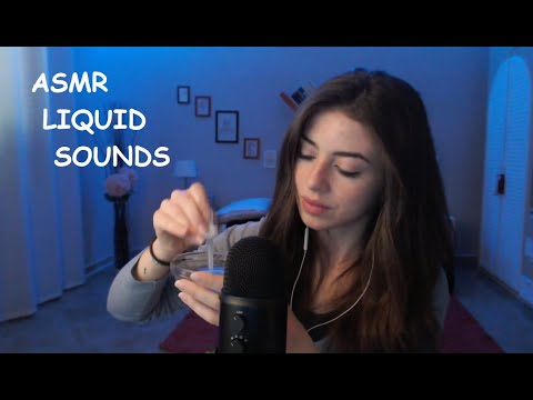 💙 ASMR Liquid Sounds 💙 (No talking) Blue Yeti Binaural 4K