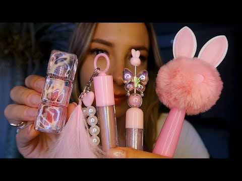 ASMR 🎀 testando vários gloss fofos e diferentes ✨ 