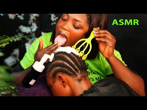 ASMR ✨relaxing & intense head massage, fake spit painting, mouth sound for deep sleep
