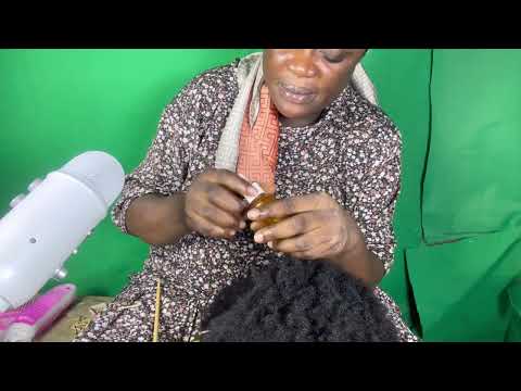 ASMR✨WHISPER HAIR PLAY ON MY COUSIN, REMOVING THORNS ON HER HAIR, WITH GUM CRACKING SOUND.