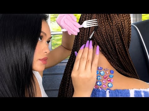 ASMR Girl On Bus Gives U Scalp Scratch & Check (Dandruff) + Plays W/ Your Hair + Back Scratch RP