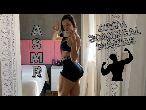 ASMR VLOG DIETA 3000 KCAL: Tudo que eu como em um dia! Dieta para ganho de massa magra!