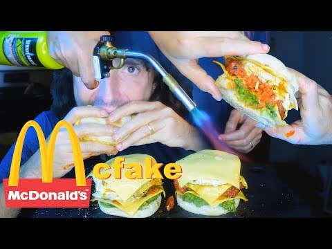 ASMR SPICY McMuffin BREAKFAST BURGER ! No Talking | Nomnomsammieboy