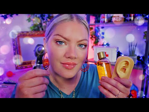 ASMR Otoscope Inspection, Tingly Ear Massage, Ear Tapping, Brushing, Personal Attention