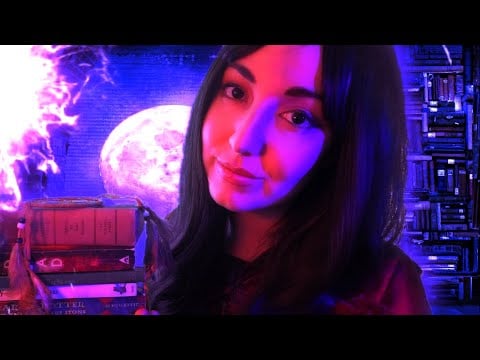 ASMR Magical Library 📚 Fantasy Roleplay (fire crackling, paper & book sounds)