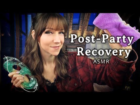 ASMR Post-Party Recovery 💆‍♀️🌙 Cool Cloth, Eye Mask, Hair Stroking & Sleep Countdown