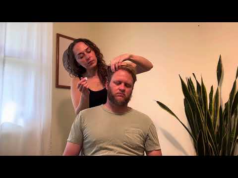 ASMR Real Person Scalp Treatment, Head Massage, Hair Pulling