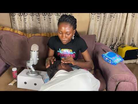 ASMR SCALP SCRATCHING WITH TOOTHBRUSH AND EAR CLEANING WITH GUM CHEWING