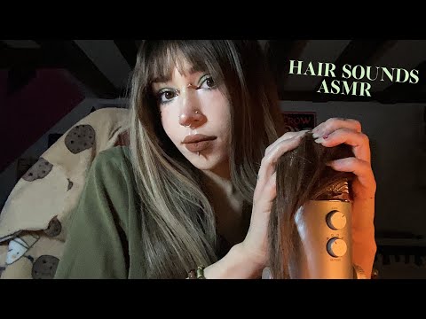 Hair Sounds & Mic Rubbing ASMR | Hair Brushing, Rambling, Whispering