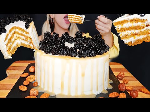 ASMR  HOMEMADE CARROT CAKE (Eating Sounds) MUKBANG