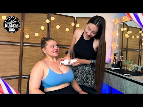 ASMR Neck and Shoulders Massage by Barber Lady Sandra