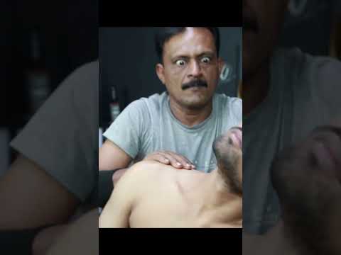 Ear Finger Massage By Big Eyes Barber ASMR | Neck Cracking And Ear Cracking ASMR #shorts