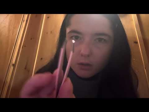 Friend Measures and tweezes your eyebrows | ASMR personal attention role play 
