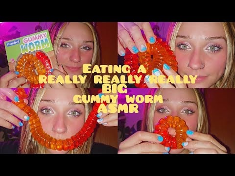 Eating a giant gummy worm ASMR 