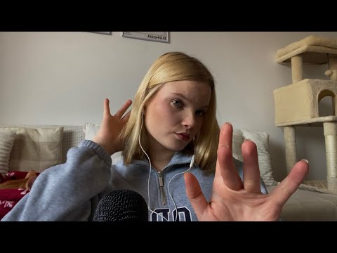 ASMR super crisp hand sounds 🌷finger flutters, snapping, palm tapping + more