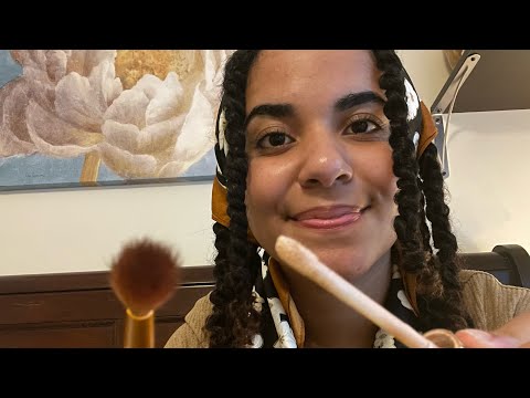 ASMR doing your makeup during a rainstorm!🌧️🌧️🌧️(rain sounds☔️, camera touching 📸, lofi 😴)