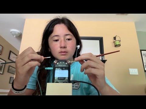 ASMR- Tascam Mic Brushing and Touching 