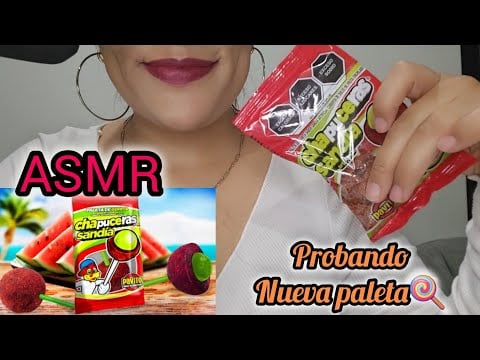 ASMR | PROBANDO UNA NUEVA PALETA |sandía con chile| #asmrsounds 