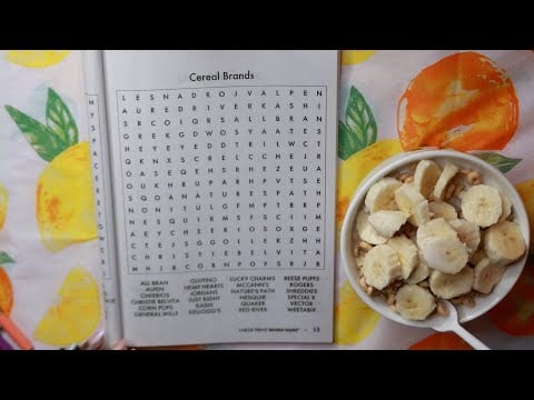 Word Search Cereal Brands ASMR Eating Sounds | Banana Cheerios