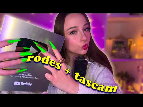 ASMR unboxing my NEW playbutton 💚☆ ((brushing, tracing, 3 mics🤭))