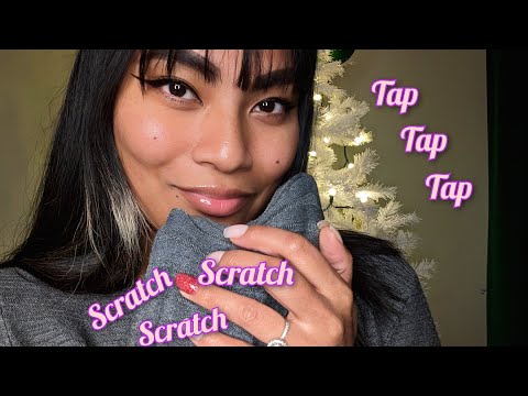 ASMR Fabric Scratching , Nail Tapping, Whisper Rambles For Sleep
