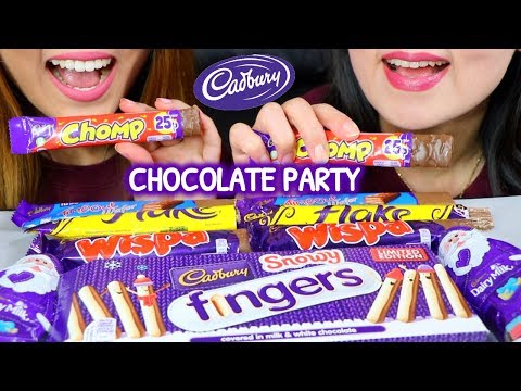 ASMR CADBURY CHOCOLATE PARTY 초콜릿 리얼사운드 먹방 チョコレートcoklat चॉकलेट | Kim&Liz ASMR