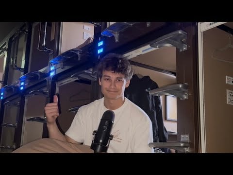 Japanese Pod Hotel ASMR(With Snacks)