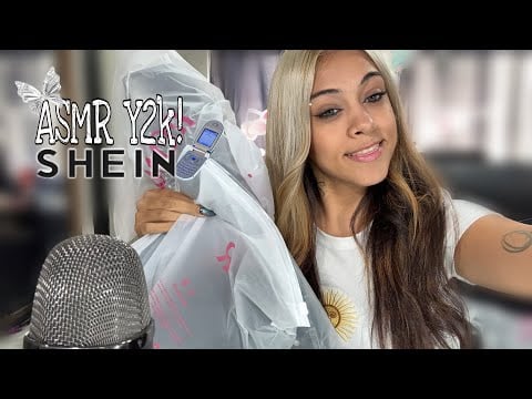 ASMR SHEIN Y2K HAUL 💿 Fabric Sounds, Outfit Try-On & Relaxing Clothing ASMR