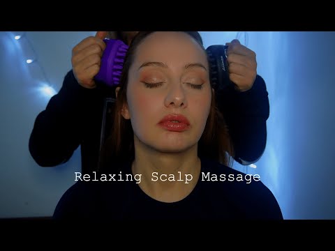 ASMR Scalp massage with scratching and brushing - no talking
