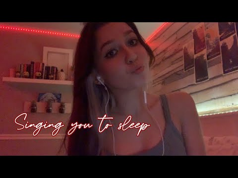 ASMR: whisper singing you to sleep (hand sounds + movements)