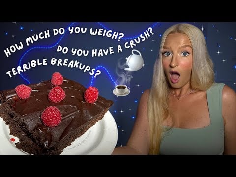  CHOCOLATE CAKE MUKBANG AND TMI TAG ASMR 🍰😳 (chatty hangout, breakup stories, spilling all the tea)💤