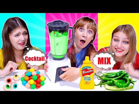 ASMR Cocktail Mix Challenge By LiLiBu | Eating Sounds Mukbang